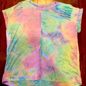 T-shirt, teal&purple